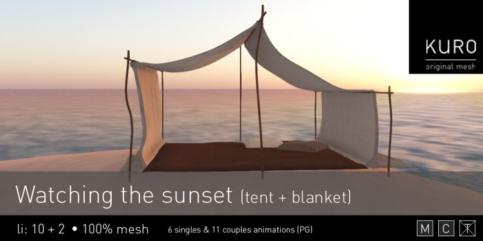 Kuro - Watching the sunset (tent+blanket)