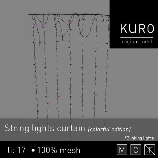 Kuro - String lights curtain (colorful edition)