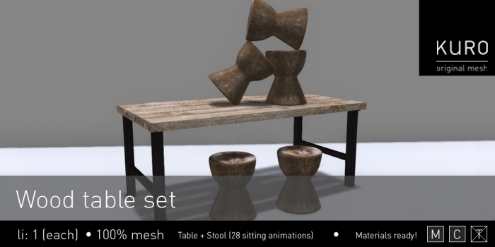Kuro - Wood table set