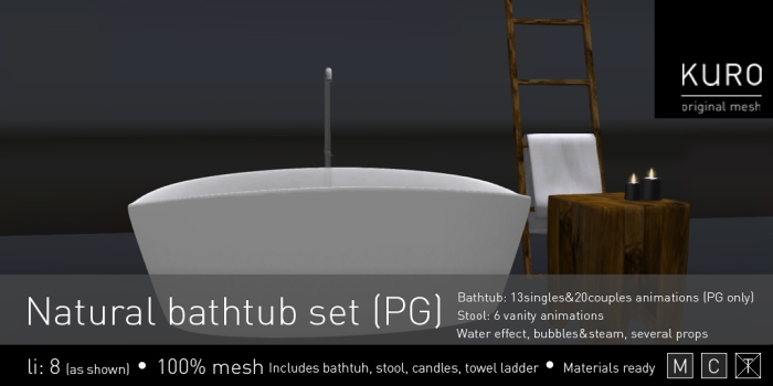 Kuro - Natural bathtub set (PG)