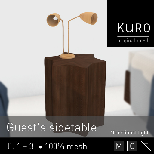 Kuro - Guest's sidetable