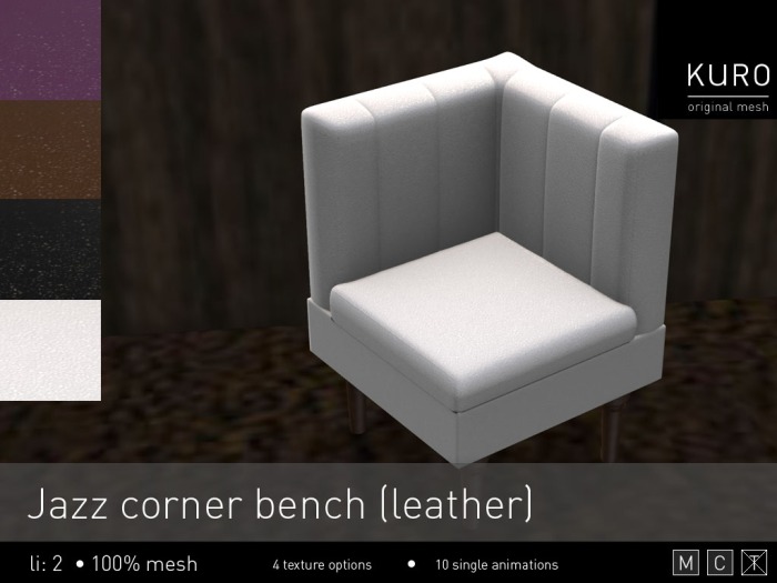 Kuro - Jazz corner bench (leather)