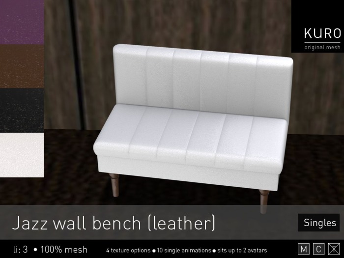 Kuro - Jazz wall bench (Leather) Singles