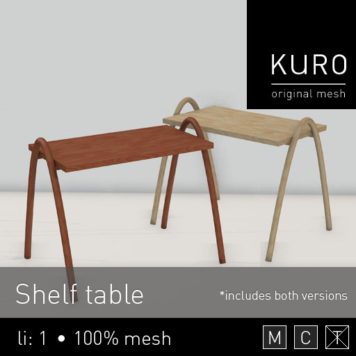 Kuro - Shelf table