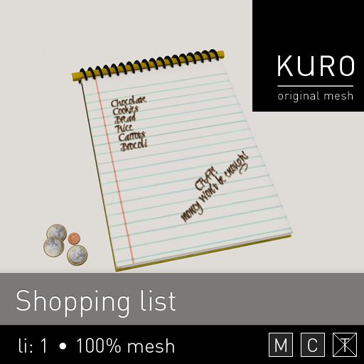 Kuro - Shopping list