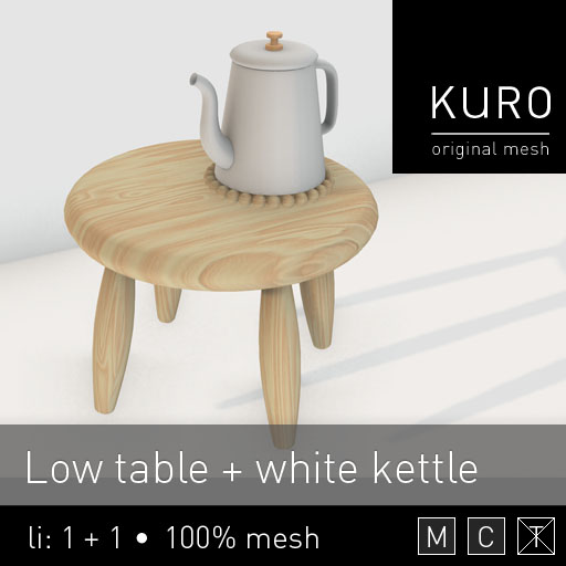 Kuro - low table white kettle