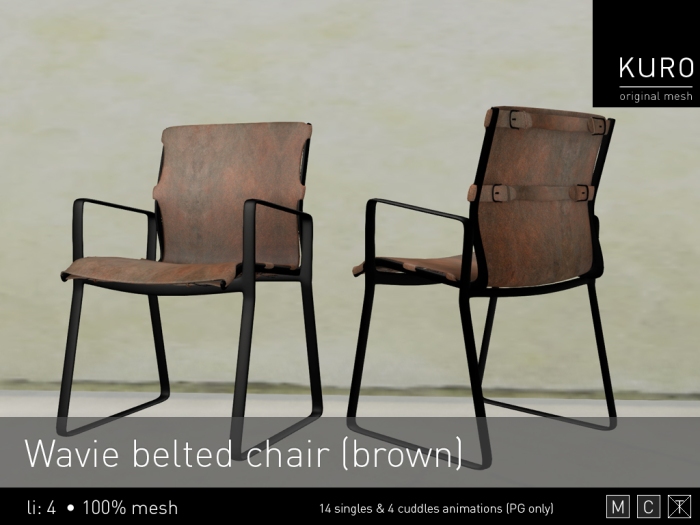 Kuro - Wavie belted chair (brown) PG