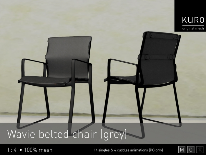 Kuro - Wavie belted chair (grey) PG